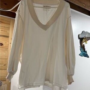 We The Free Ivory Ribbed Knit Top